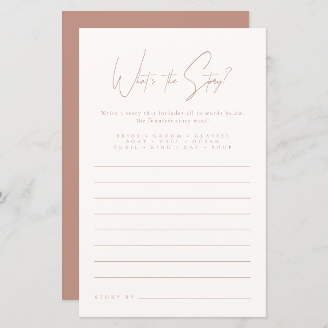 Was ist die Geschichte | Rosa Brautparty Game (Vorne/Hinten)