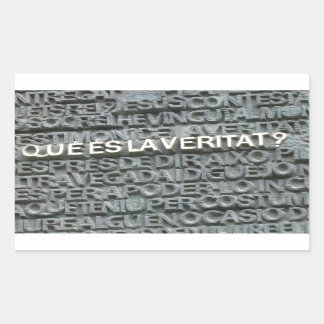 Was ist die Wahrheit? - Que es la Vertat? Rechteckiger Aufkleber