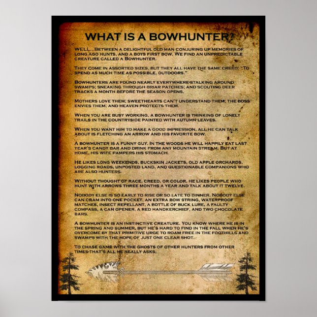 WAS IST EIN BOWHUNTER? POSTER (Vorne)