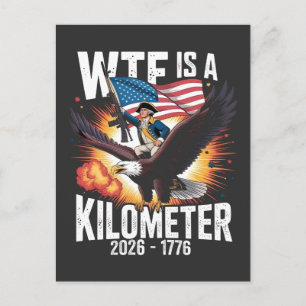Was ist ein Kilometer lustig zum 250. Jubiläum USA Postkarte