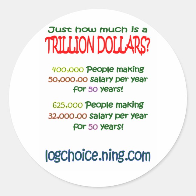 Was ist eine Billion Runder Aufkleber (Vorderseite)