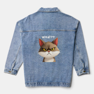 Was ist? Funny Angry Cat T - Shirt Jeansjacke