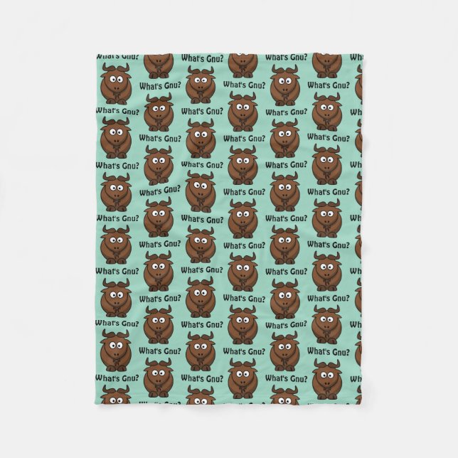 Was ist Gnu, Funny Buffalo Cartoon Animal Pun? Fleecedecke (Vorderseite)