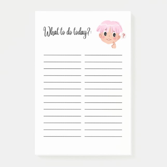 WAS IST HEUTE ZU TUN? POST-IT KLEBEZETTEL (Vorderseite)