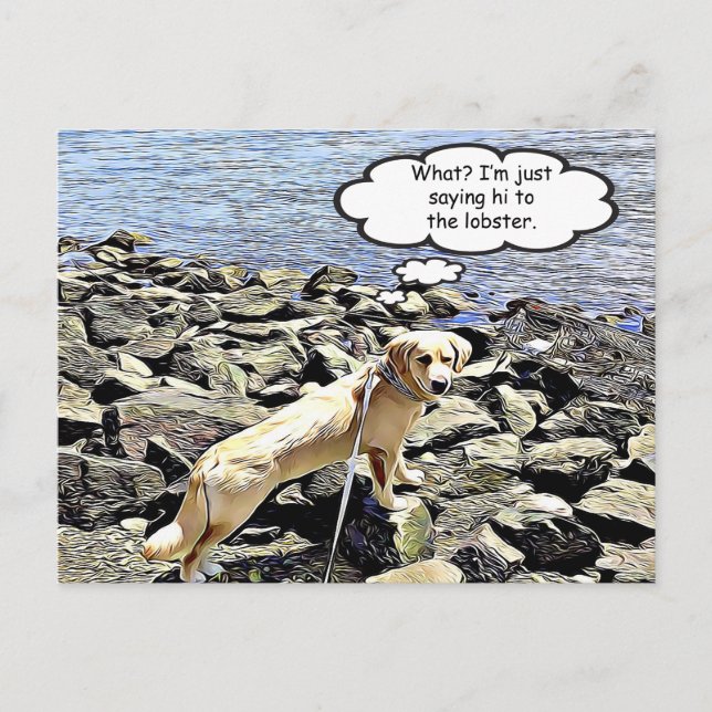 Was ist? Ich werde dem Hummer nur Hallo sagen Postkarte (Vorderseite)