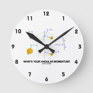 Was ist Ihr eckiger Impuls? (Physik-Diagramme) Runde Wanduhr