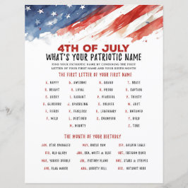 Was ist Ihr Patriotischer Name 4. Juli Party Game