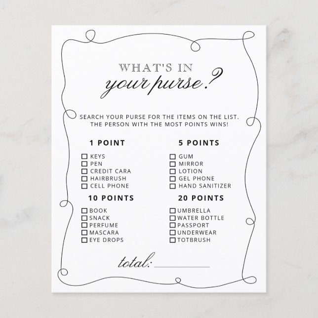 Was ist in deinem Brautparty? (Vorderseite)