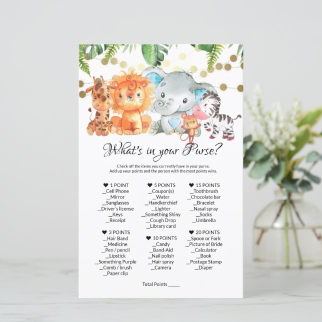 Was ist in deinem Handspiel? Baby Showspiele (Stehend Vorderseite)