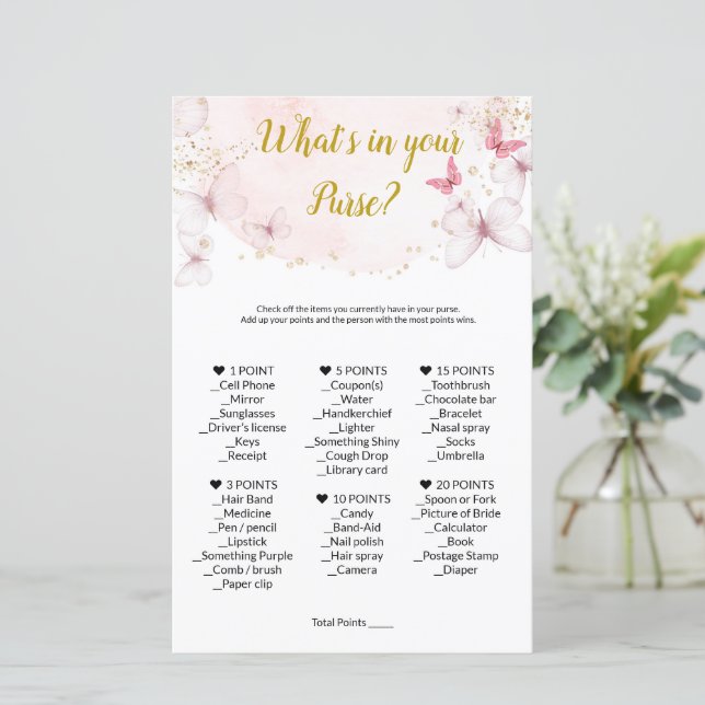 Was ist in deinem Handspiel? Baby Showspiele (Stehend Vorderseite)