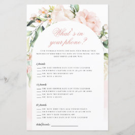 Was ist in deinem Handy Blush Girl Baby Shower Gam