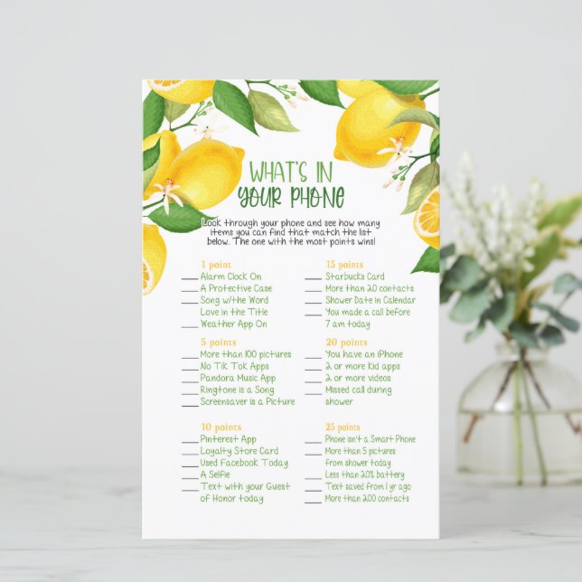 Was ist in deinem Handyspiel - Lemon? (Stehend Vorderseite)