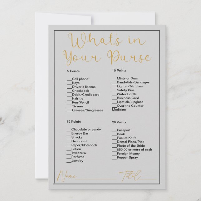 Was ist in deinem puren hellgrauen Brautparty? Einladung (Vorderseite)