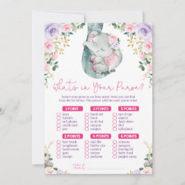 Was ist in deinem Purse Elephant Baby Shower Game? Einladung