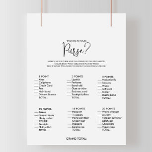Was ist in deinem Purse Script Brautparty Game?