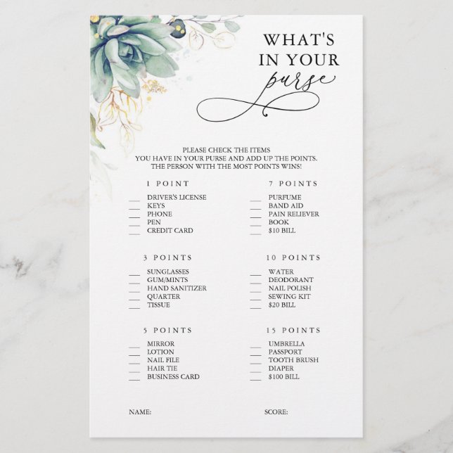 Was ist in deinem Sinn sukkulentes Brautparty-Spie (Vorderseite)