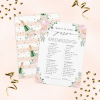 Was ist in deiner Hand? Champagne Floral Party Gam