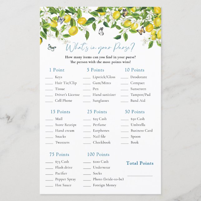 Was ist in deiner Hand? | Lemon Brautparty Game (Vorderseite)