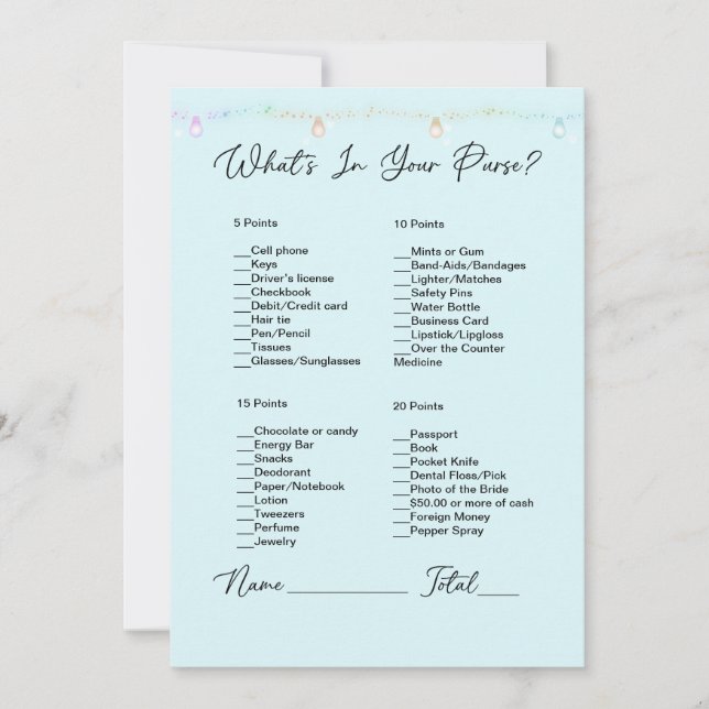 Was ist in deiner Hand, wenn du Brautparty mit Lic Einladung (Vorderseite)