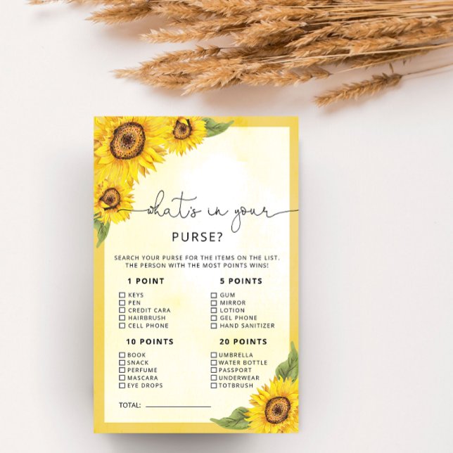 Was ist in deiner Handtasche? Brautparty Sunflower (Von Creator hochgeladen)