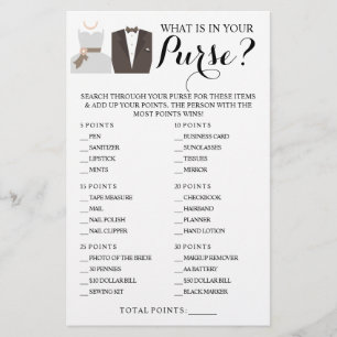 Was ist in deiner Handtasche Spielkarte für die Br Flyer