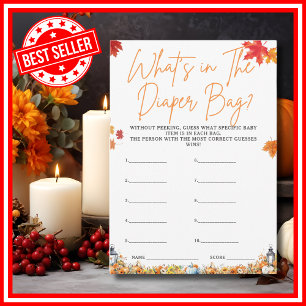 WAS IST IN DER DIAPER BAG Baby Shower Game Pumpkin Einladung