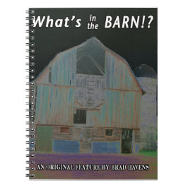 Was ist in der Scheune? Poster auf einem handliche Notizblock