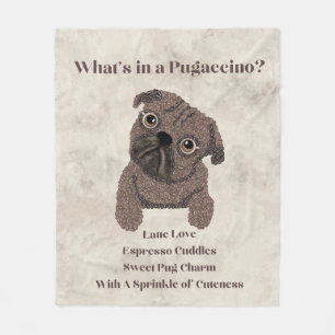 Was ist in einem Pugaccino-Cute Dog-Pug- Fleecedecke