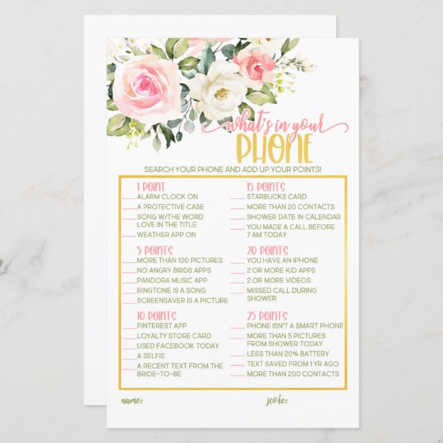 Was ist in Ihrem Telefon - Rosa Bläschen & Gold (Vorne/Hinten)