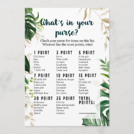 Was ist in Ihrer Handtasche Safari Baby Shower Gam Einladung