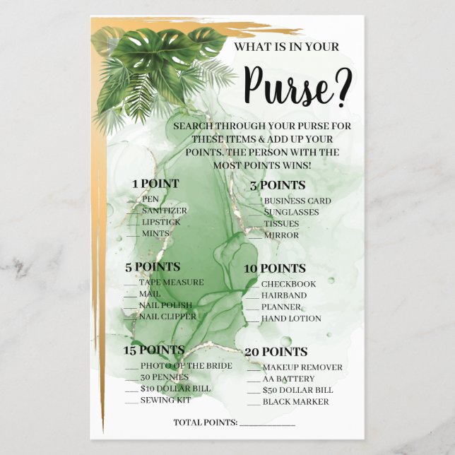 Was ist in Ihrer puristischen Tropenduschkarte? Flyer (Vorne)