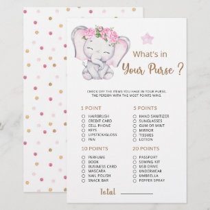 Was ist in Ihrer Purse Baby Elephant Baby Dusche?