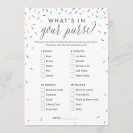 Was ist in Ihrer Purse Baby Shower Game Card? Programm