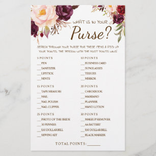 Was ist in Ihrer Purse Marsala Shower Game Card? Flyer