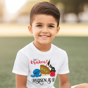"Was ist Kraken" Oktopus-Pirat Kindergeburtstag Kleinkind T-shirt