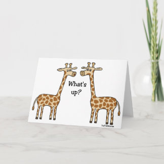 Was ist los? Funny Giraffe Grußkarte Karte