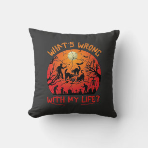 Was ist los Leben Halloween Schwarze Katzen Zombie Kissen