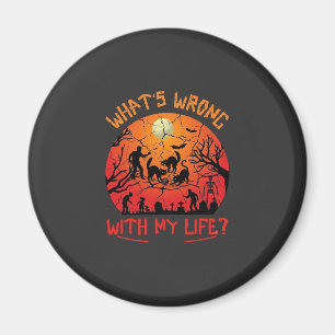 Was ist los Leben Halloween Schwarze Katzen Zombie Magnet