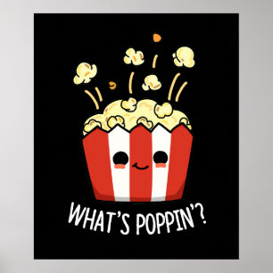 Was ist los Lustiger Popcorn-Wortwitz Dunkler Hint Poster