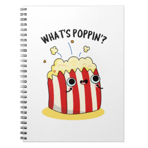 Was ist los, lustiger Popcorn-Wortwitz Notizblock