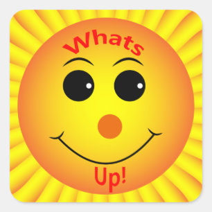 Was ist los! quadratischer aufkleber