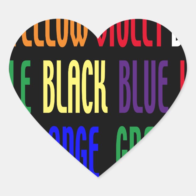 Was ist meine Farbe? Herz-Aufkleber (Vorderseite)