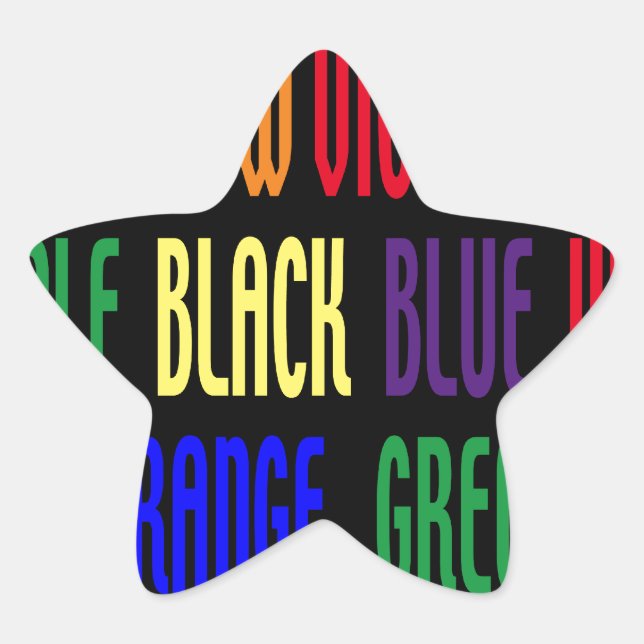 Was ist meine Farbe? Stern-Aufkleber (Vorderseite)