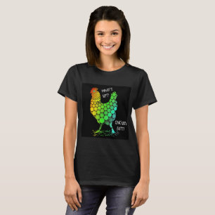 Was ist oben? Huhn-Hintern (auf Schwarzem) lustig T-Shirt