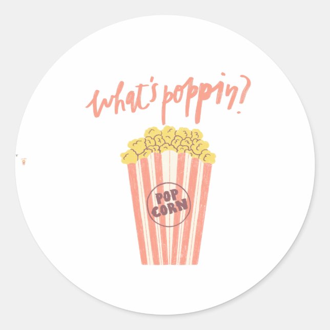 Was ist Poppin Popcorn? Runder Aufkleber (Vorderseite)
