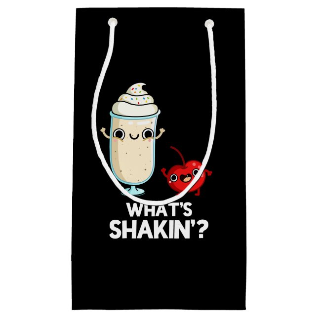 Was ist Shakin Funny Cherry Milkshake Pun Dark BG? Kleine Geschenktüte (Vorderseite)
