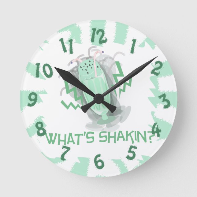 Was ist Shakin? Milkshakin! Runde Wanduhr (Vorderseite)