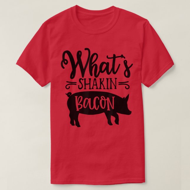 Was ist Shakin's Bacon Pig and Bacon Breakfast Din T-Shirt (Design vorne)