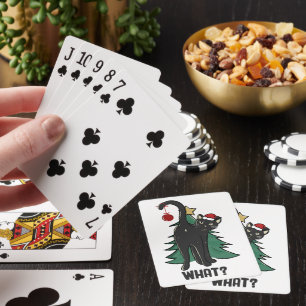 Was ist? Weihnachts-Schwarzkatzenaufenthalt Spielkarten