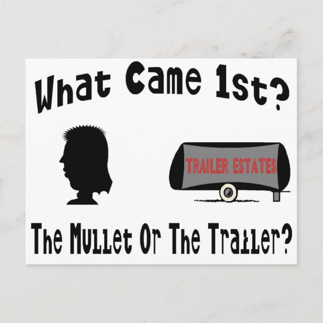 Was ist zum ersten Mal gekommen?  Die Mullet oder  Postkarte (Vorderseite)